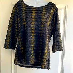 Jane & Eric brand black and gold full sleeve XL top for the holidays